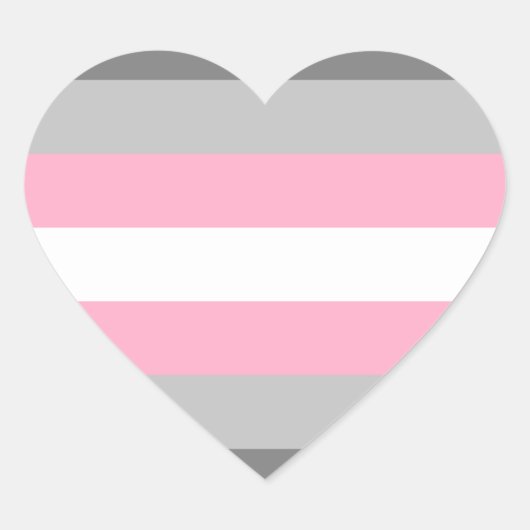 Demigirl Pride Herz-Aufkleber (Vorderseite)