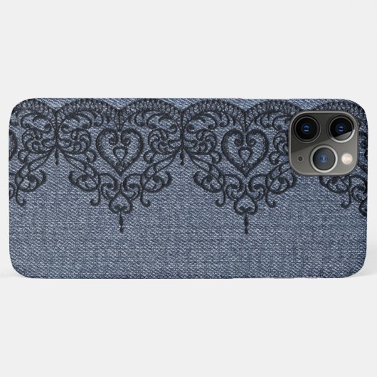 *~* Demin und Black Lace Girly Romantic Case-Mate iPhone Hülle (Rückseite (Horizontal))