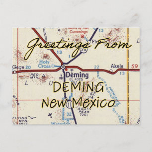 Deming NM Vintage Map Postkarte