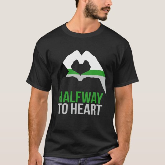 Demiromantic Joke Heart Love Demiromantic Flag T-Shirt (Vorderseite)