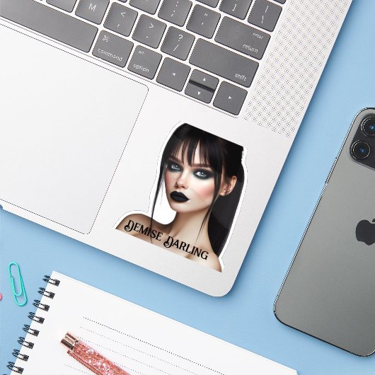 Demise Darling Aufkleber (Laptop mit iPhone)