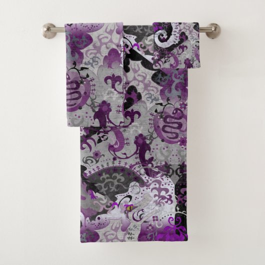 Demisexual Dragon Damask - Farbe der Flagge Badhandtuch Set (Insitu)