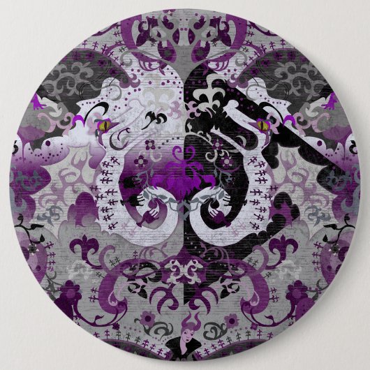 Demisexual Dragon Damask - Farbe der Flagge Button (Vorderseite)