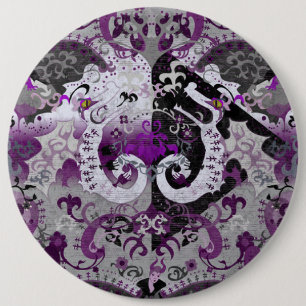 Demisexual Dragon Damask - Farbe der Flagge Button