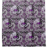 Demisexual Dragon Damask - Farbe der Flagge Duschvorhang (Vorderseite)
