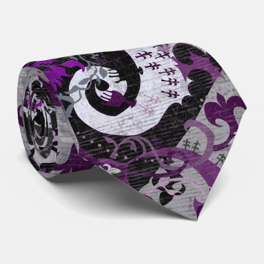 Demisexual Dragon Damask - Farbe der Flagge Krawatte (Gerollt)
