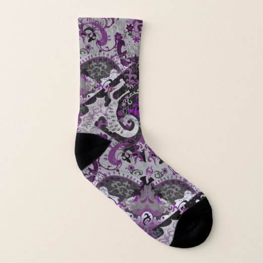 Demisexual Dragon Damask - Farbe der Flagge Socken (Links - Innen)