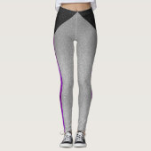 Demisexual-Gay Pride-Flag für Schwarzweiß-Glitzer Leggings (Vorderseite)