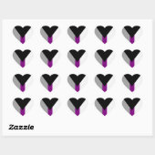 Demisexual-Pride-Flag Herz-Aufkleber (Blatt)