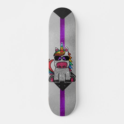 Demisexual Prilag Glitzer Rainbow LGBT Skateboard (Vorne)