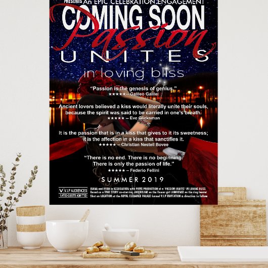 Demnächst erscheint ein Verlobung-Display-Poster Poster (Küche)