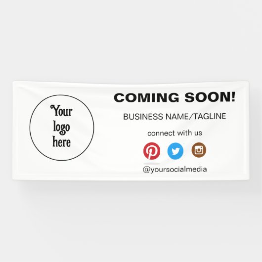 Demnächst Minimal für Social Media & Business-Logo Banner (Horizontal)