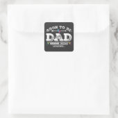 Demnächst Vater 2024 Quadratischer Aufkleber (Tasche)