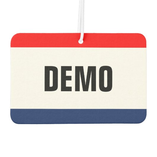 DEMO-Werbeaktion für den Autohandel individuell an Autolufterfrischer (Rückseite)