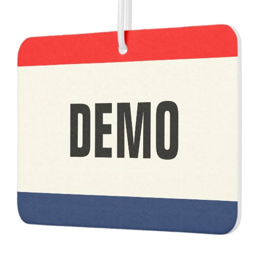 DEMO-Werbeaktion für den Autohandel individuell an Autolufterfrischer (Links)