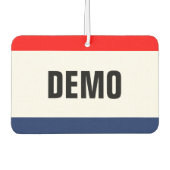 DEMO-Werbeaktion für den Autohandel individuell an Autolufterfrischer (Vorderseite)