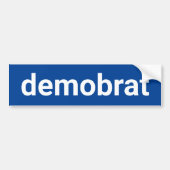 Demobrat lustige minimalistische Text demokratisch Autoaufkleber (Vorne)