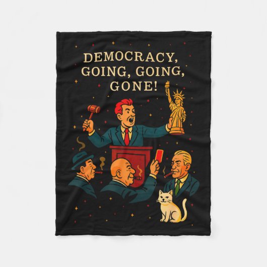Democracy Auction Gone Funny Litical Satire Gift Fleecedecke (Vorderseite)