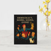 Democracy Auction Gone Funny Litical Satire Gift T Karte (Gelbe Blume)