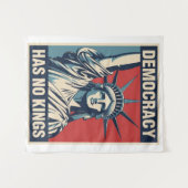 Democracy Has No Kings Protest Sign: Statue of Lib Wandteppich (Vorderseite (Horizontal))