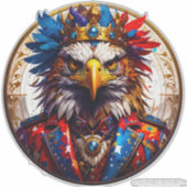 Democracy Is King 002 Custom-Cut Vinyl Sticker (Vorderseite)