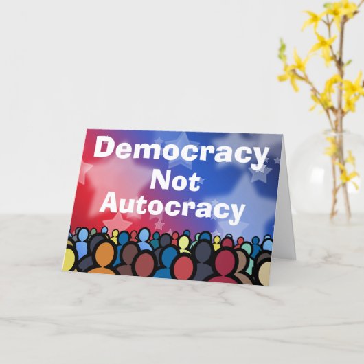 Democracy Not Autocracy Karte (Gelbe Blume)