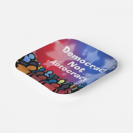 Democracy Not Autocracy Pappteller (Gewinkelt)