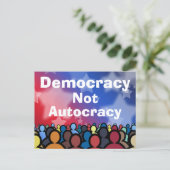 Democracy Not Autocracy Postkarte (Stehend Vorderseite)