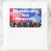 Democracy Not Autocracy Rechteckiger Aufkleber (Tasche)
