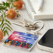 Democracy Not Autocracy Schlüsselanhänger (Vorderseite rechts)