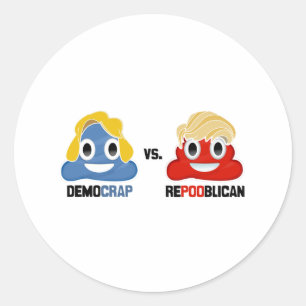 Democrap vs. Repooblican Runder Aufkleber