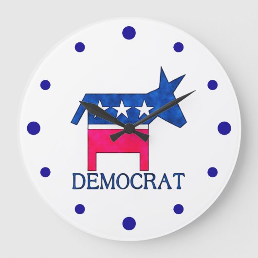 DEMOCRAT DONKEY Clock Große Wanduhr (Vorderseite)