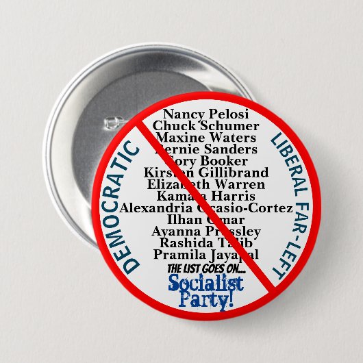 Democratic Far Left USA Button (Vorne & Hinten)
