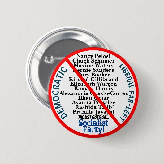Democratic Far Left USA Button (Vorne & Hinten)