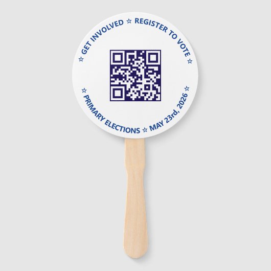 Democratic Party Campaign Personalized QR & Date Fächer (Rückseite)