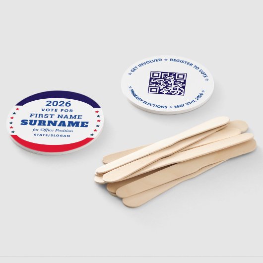 Democratic Party Campaign Personalized QR & Date Fächer (Non-assembled)