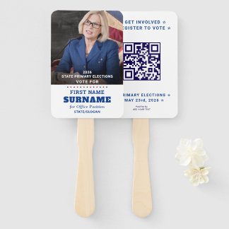 Democratic Party Campaign Personalized QR & Photo Fächer