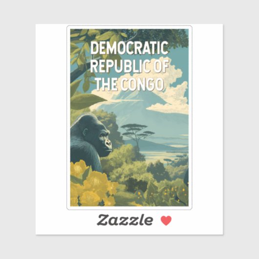 Democratic Republic of the Congo Illustration Aufkleber (Blatt)