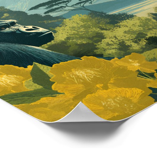 Democratic Republic of the Congo Illustration Poster (Ecke)