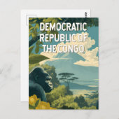 Democratic Republic of the Congo Illustration Postkarte (Vorne/Hinten)