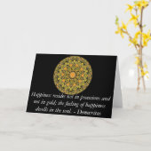 Democritus quote about Happiness Karte (Gelbe Blume)