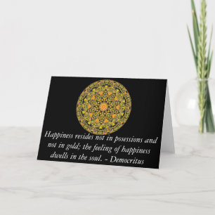 Democritus quote about Happiness Karte