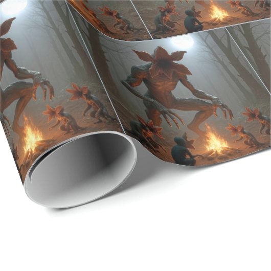 Demogorgon Creatures Around a Campfire Geschenkpapier (Rolleneckpunkt)