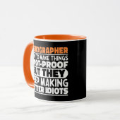 Demograph Ich versuche Dinge zu machen Lustige Spr Tasse (Vorderseite Links)