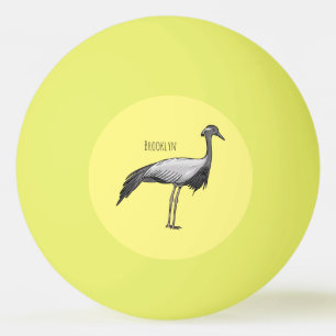 Demoiselle crane bird cartoon illustration tischtennisball