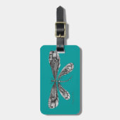 "Demoiselle" ist eine Libelle Gepäckanhänger (Vorderseite vertikal)