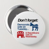 DEMOKRAT-ABSTIMMUNG AUF BUTTON (Vorne & Hinten)