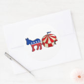 Demokrat Circus Donkey Runder Aufkleber (Umschlag)