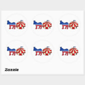 Demokrat Circus Donkey Runder Aufkleber (Blatt)