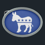 Demokrat Donkey Belt Buckle Ovale Gürtelschnalle<br><div class="desc">Der demokratische Donkey-Gürtel knöpfe anpassbare Hintergründe. Wählen Sie die gewollt Hintergrundfarbe aus,  indem Sie Anpassen - Bearbeiten - Hintergrund.</div>